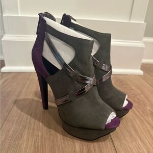 Calvin Klein Gray and Purple Platform Heels
